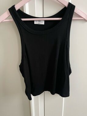 Aritzia Black Ribbed Tank Top - Sleeveless Crop